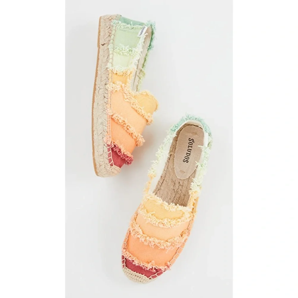 Summery Anthropologie/Soludos Ombre Smoking Slippers Sherbert Multicolor, 7.5